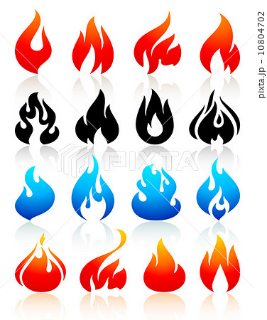 Fire flames colorful, set icons 10804702