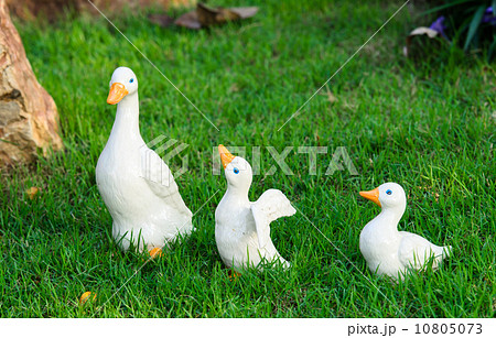 Ceramic ducks on the Grass 10805073