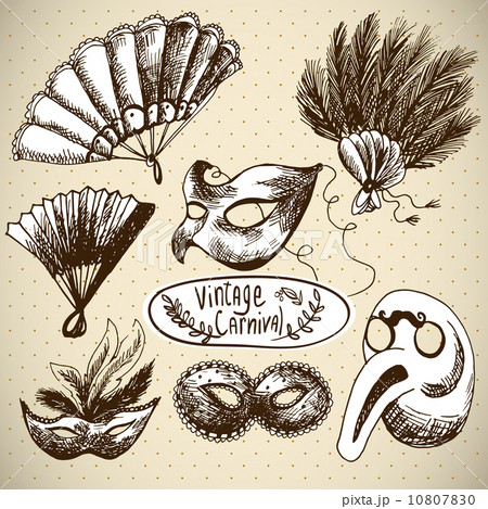 Hand Drawn Carnival Vector Design Elements 10807830