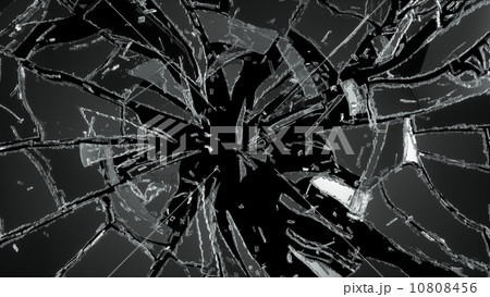 Pieces of destructed Shattered glass 10808456