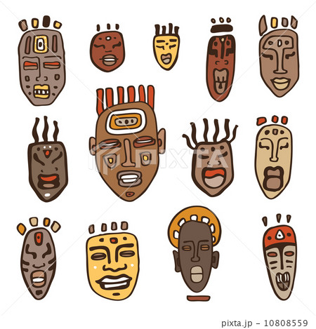 African Masks Set のイラスト素材
