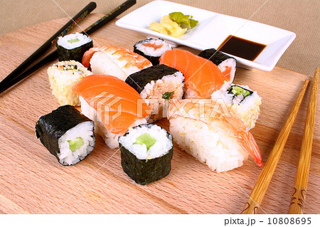 Sushi Dining pleasure for two with wasabi 10808695