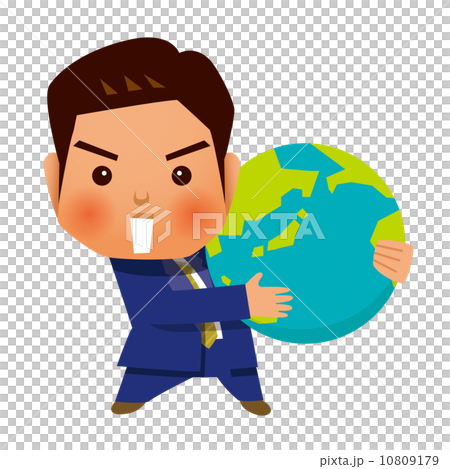 A businessman holding the earth - Stock Illustration [10809179] - PIXTA