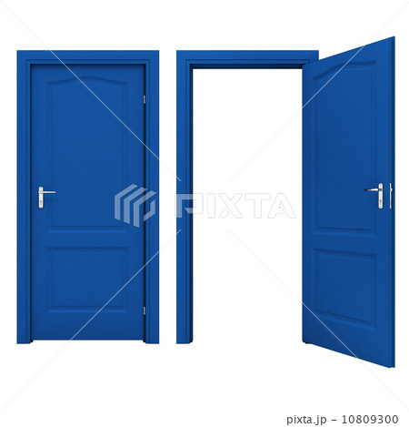 ドア 青のイラスト素材