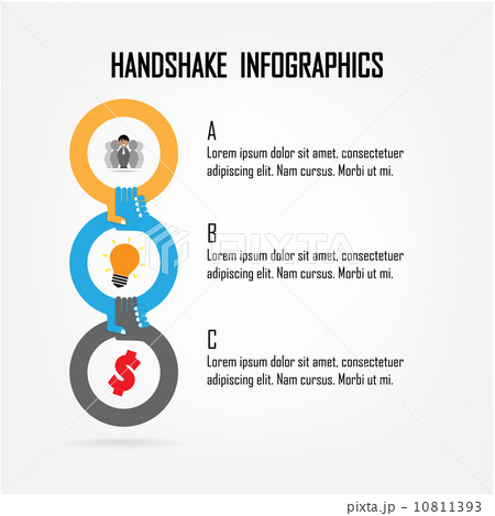 Handshake abstract sign vector design template. Handshake abstract sign vector design template. 10811393