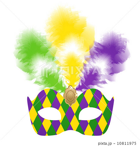 Venetian carnival mask with colorful feathers 10811975