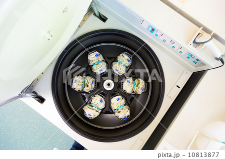 Separation of serum and blood cells in centrifuge. Separation of serum and blood cells in centrifuge. 10813877