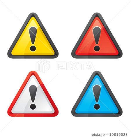 Set Hazard warning attention sign color on a white background Set Hazard warning attention sign color on a white background 10816023