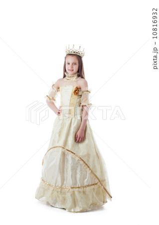 Smiling little model posing in magnificent dress Smiling little model posing in magnificent dress 10816932