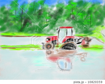 農業用トラクター 水彩画 トラクターのイラストのイラスト素材 [17201118] - PIXTA