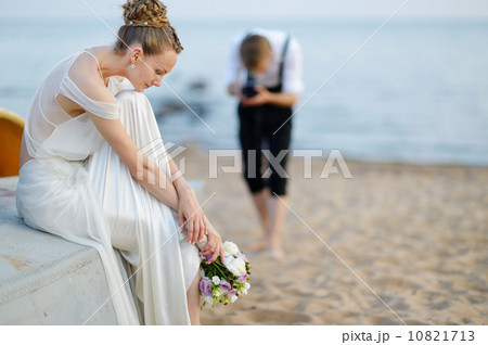 Bride posing for her groom Bride posing for her groom 10821713