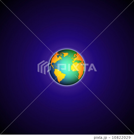 Color Globe world map on blue background vector 10822029