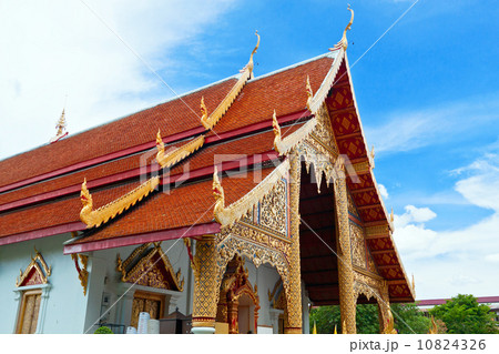 Thai northern style church of Wat chadi liam in Chiang Mai Thail 10824326