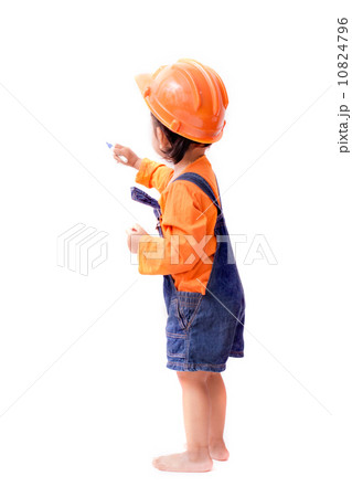 Asian Engineer baby girl writing something 10824796