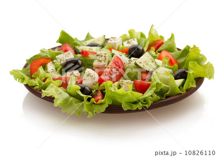 salad in plate on white salad in plate on white 10826110