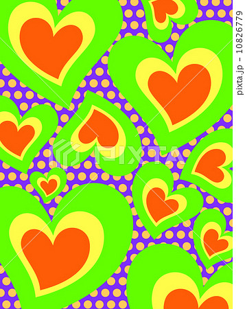 背景 アブストラクト サイケデリック ハートのイラスト素材