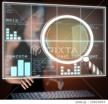 Magnifying Glass on hologram Magnifying Glass on hologram 10828003
