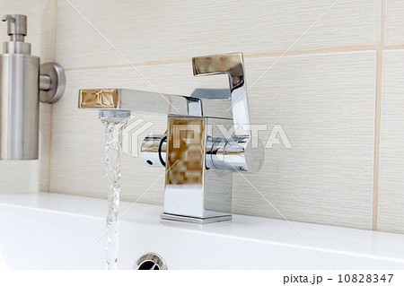 Chromium-plate tap with water. Chromium-plate tap with water. 10828347