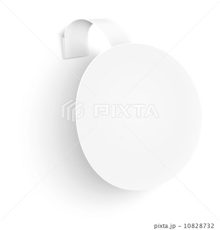 White round wobbler on white background. 10828732