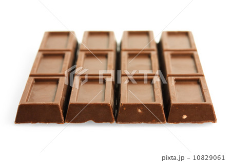Chocolate bar with shredded nuts isolated on white 10829061