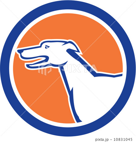 Greyhound Dog Head Side Retro Circle Greyhound Dog Head Side Retro Circle 10831045