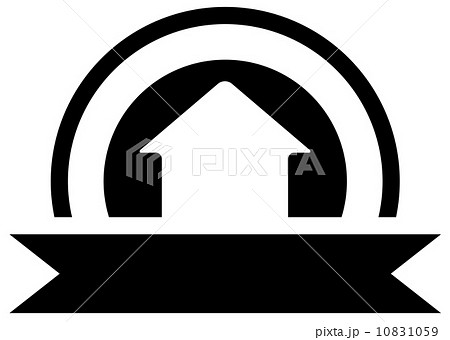 black real estate icon with cottage 10831059