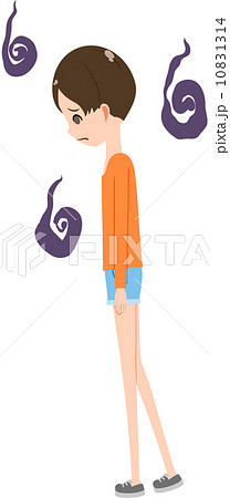 歩く少年 憂鬱のイラスト素材 歩く少年 憂鬱のイラスト素材