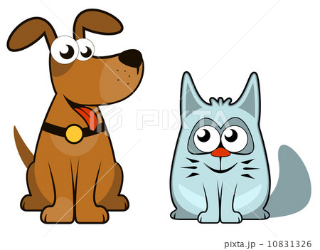 cartoon isolated dog and cat 10831326