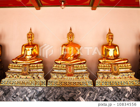 Buddha in Wat Pho Temple sequential nicely in Bangkok, Thailand. 10834556