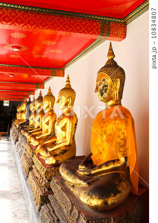 Buddha in Wat Pho Temple sequential nicely in Bangkok, Thailand. Buddha in Wat Pho Temple sequential nicely in Bangkok, Thailand. 10834807