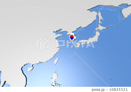 South Korea on Earth Map with Flag Design South Korea on Earth Map with Flag Design 10835521