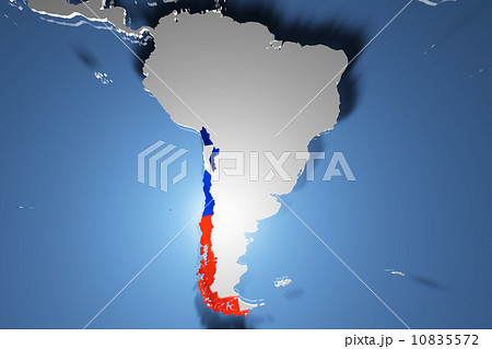 Chile on Earth Map with Flag Design 10835572