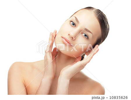 Beautiful young woman with healthy clean skin 10835626