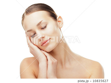 Beautiful young woman with eyes closed 10835627