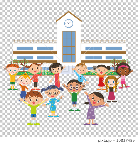 学校に通う子供達 10837489