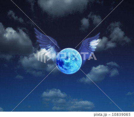 翼をつけた月が飛ぶ 10839065