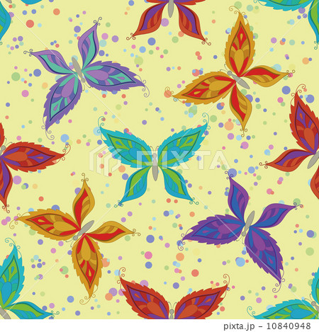 Seamless pattern, colorful butterflies 10840948