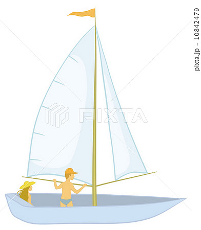 Sailing boat with a people 10842479