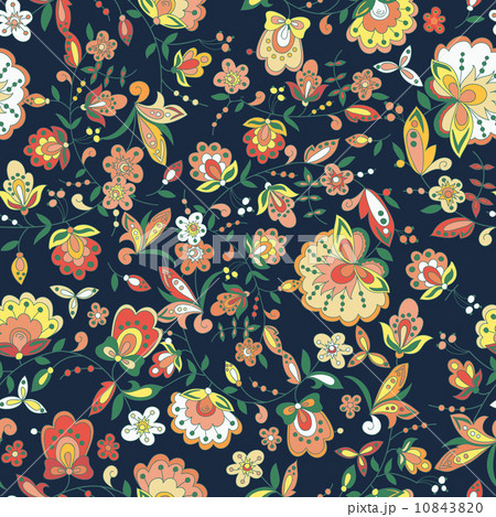 floral pattern with colorful  blooming flowers 10843820