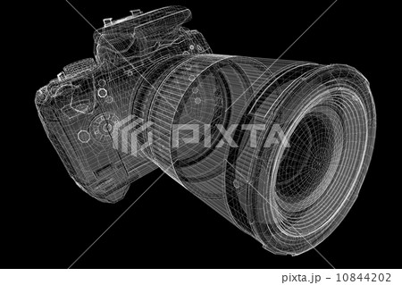 Black digital camera isolated 10844202