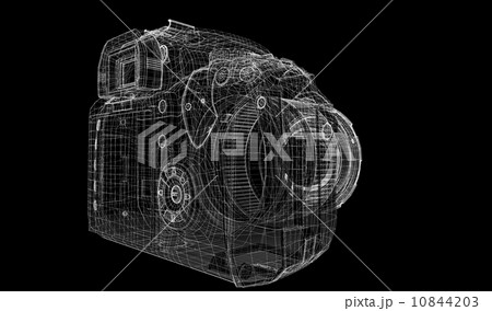 Black digital camera isolated 10844203