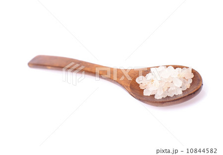 Pink Salt in Wooden Spoon Isolated on White Background Pink Salt in Wooden Spoon Isolated on White Background 10844582