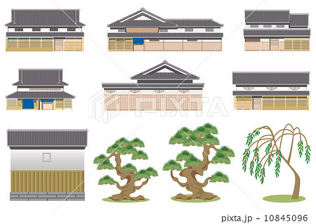 日本家屋 素材のイラスト素材