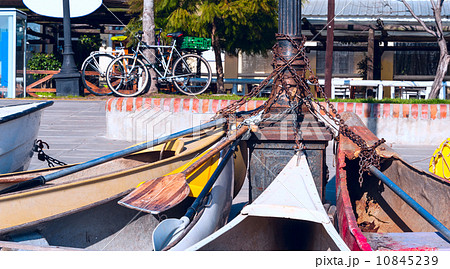 Parking of personal vehicles in El Tigre, a town in the delta of 10845239