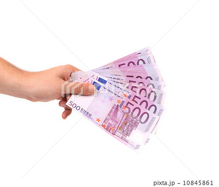 Five hundred bills in hand. Five hundred bills in hand. 10845861