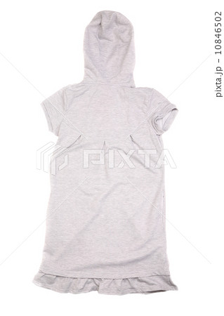 Gray vest with hood back view Gray vest with hood back view 10846502