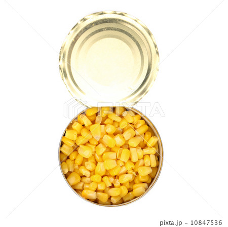 Opened cans of corn. 10847536