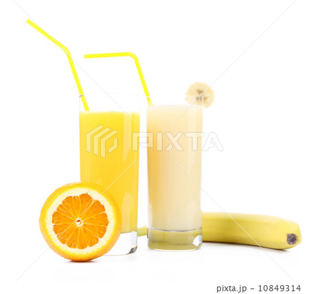 Orange and banana juice. Orange and banana juice. 10849314