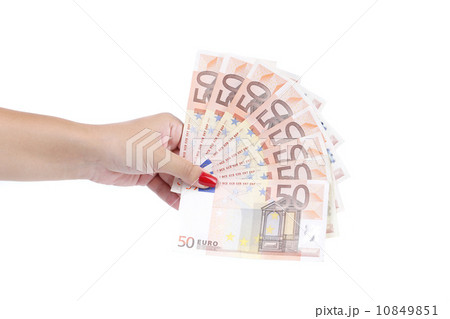 Women hand with 50 euro banknotes Women hand with 50 euro banknotes 10849851