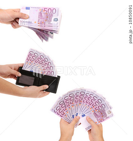 Collage of five hundred euro bills. Collage of five hundred euro bills. 10850091